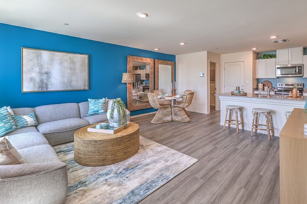 new homes for sale in north las vegas. A living room and kitchen. 1309 PLAN-N Las Vegas, NV