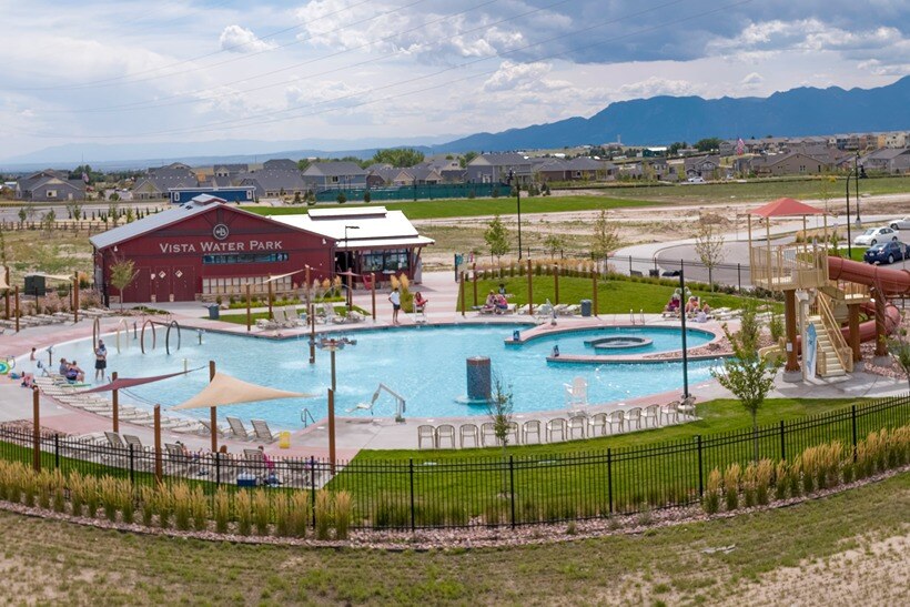 new homes for sale in denver. A waterpark in Denver with a pool. BANNING LEWIS RANCH-Denver, CO 