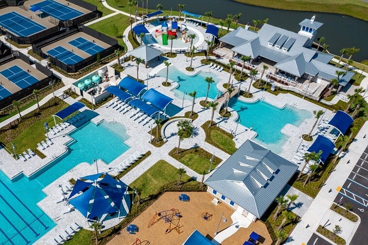 New homes in jacksonville fl. An aerial shot of a master-planned community in Jacksonville. SILVERLEAF-Jacksonville, FL