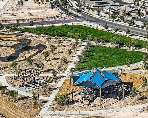 new homes in Las Vegas. Aerial view of a new home development in Las Vegas. Sunstone-Las Vegas, NV