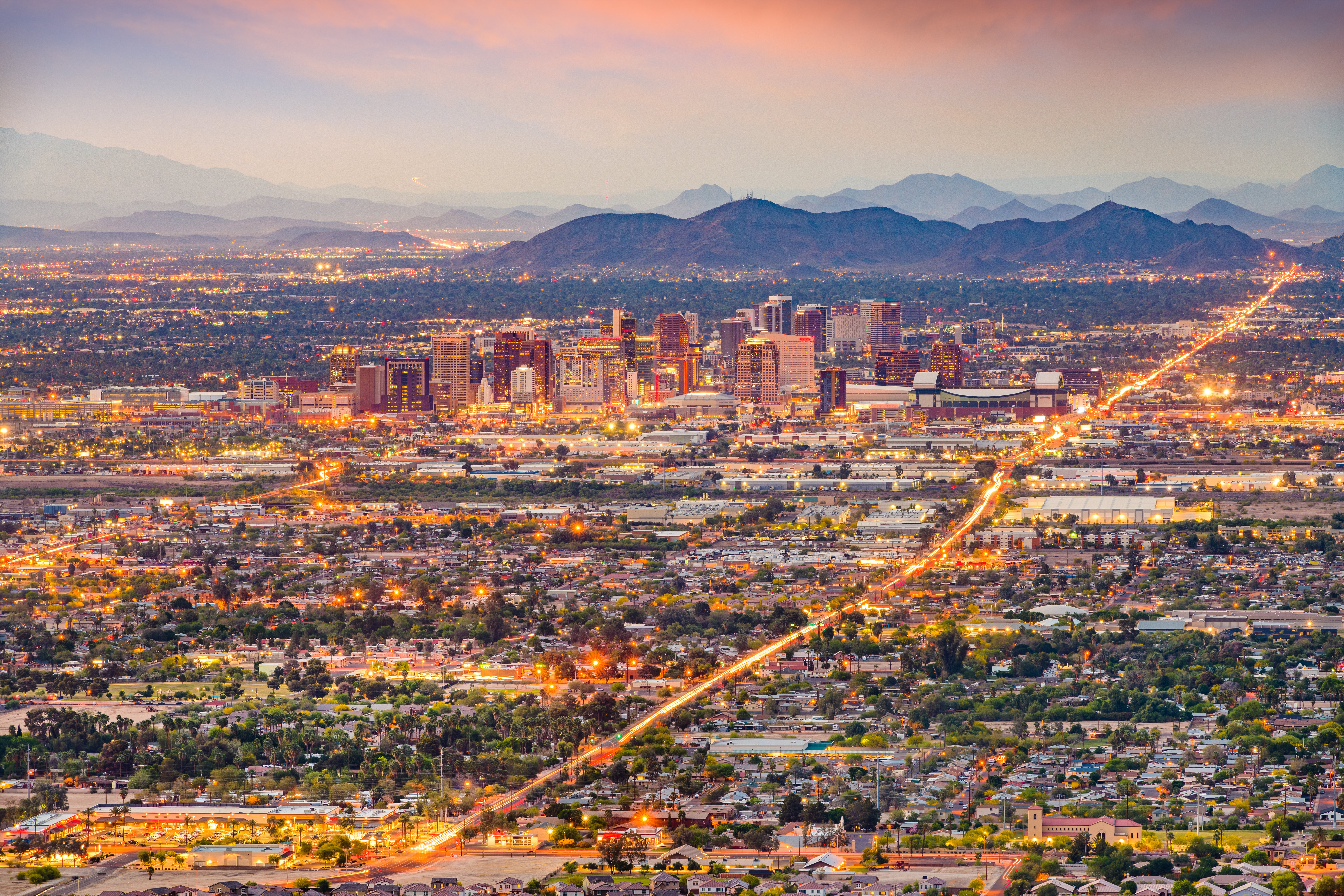 Is Phoenix affordable? Aerial shot of phoenix, arizona. There are mountains in the background